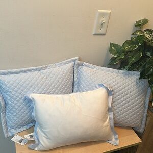 RL Bundle: 2 Quilted Sateen Argyle & Sateen Border Organic Cotton 12x16 Pillows